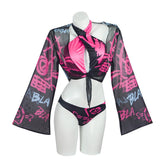 Jinx Bademode Arcane: League of Legends Jinx Sommer 3tlg Badeanzug